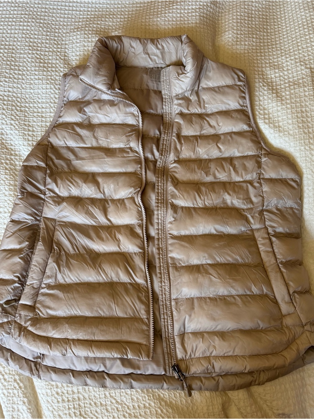 Pale Pink Quilted Down Vest - Women